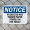 Signmission Please Do Not Throw Paper Towels In The Toilet, 10 in W x Rectangle, Plastic OS-2PACK-NS-P-710-L-17424 - alternate 2